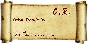 Ochs Román névjegykártya